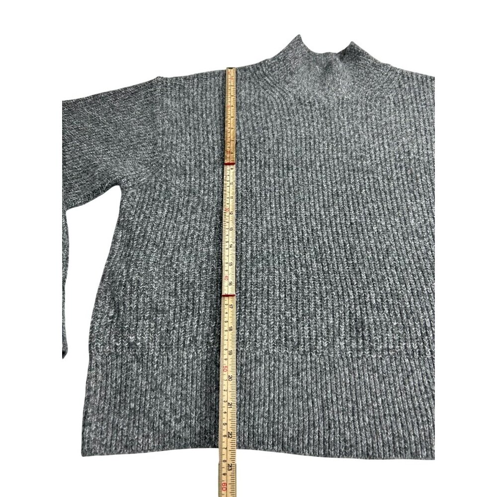 Oversized Gray Turtleneck Sweater XXL Ribbed Knit Design Long Sleeves Cozy Warm - Picture 5 of 12